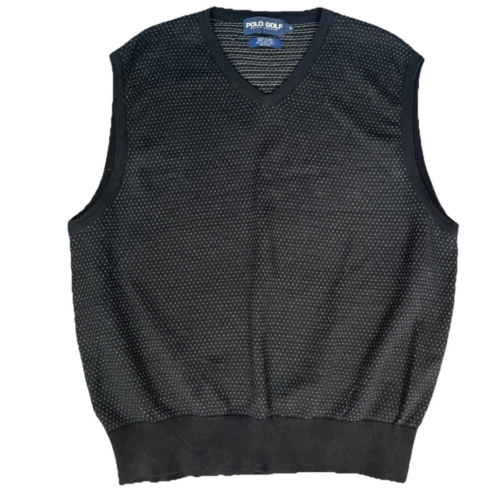Vintage Polo Golf Ralph Lauren Sweater Vest Mens Size XL V Neck Cotton Knit